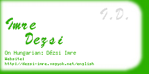 imre dezsi business card